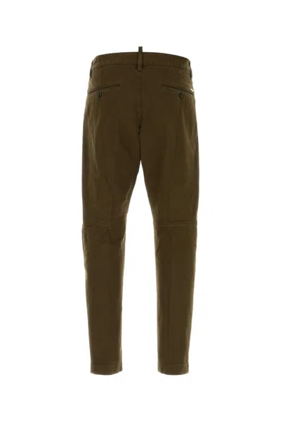 Dsquared2 Dsquared Man Khaki Stretch Cotton Sexy Chino Pant In Green