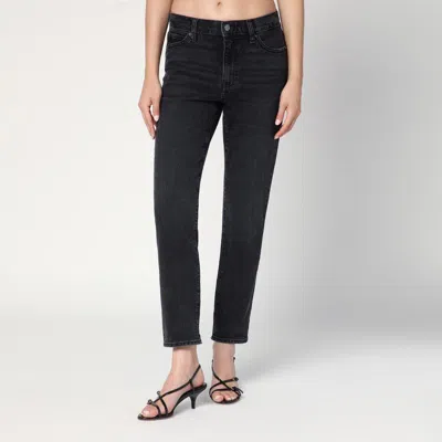 Frame Le Sleek High Waist Ankle Straight Leg Jeans In Black