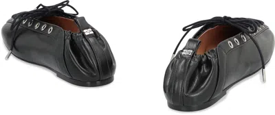 Ganni Lace Up Ballerina | In Black