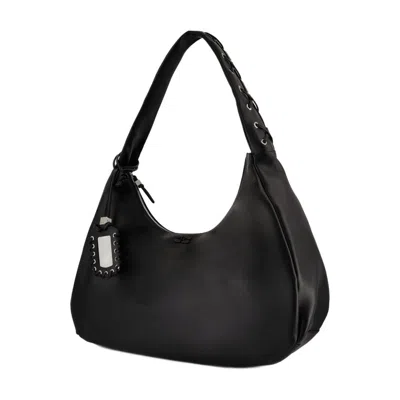 Ganni Women Medium Laces Hobo Bag In Black
