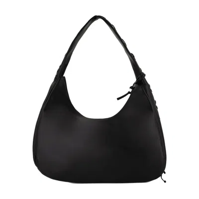 Ganni Women Medium Laces Hobo Bag In Black