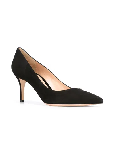 Gianvito Rossi Black Leather Suede Pumps In Black