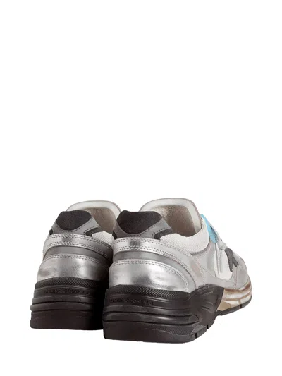 Golden Goose Dad-star Sneakers In Mesh And Laminated Leather Color Grey And Blackrunning