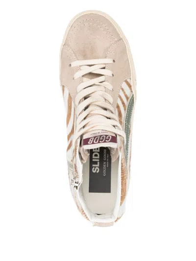 Golden Goose High-top Sneakers With Zebra-print Leather And Suede Accents In Multi