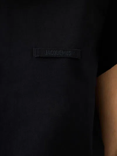 Jacquemus Grosgrain Short Sleeve T-shirt In Black