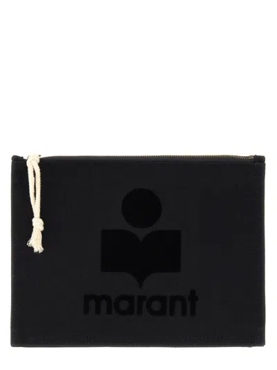 Isabel Marant Black Canvas Netia Pouch In Black
