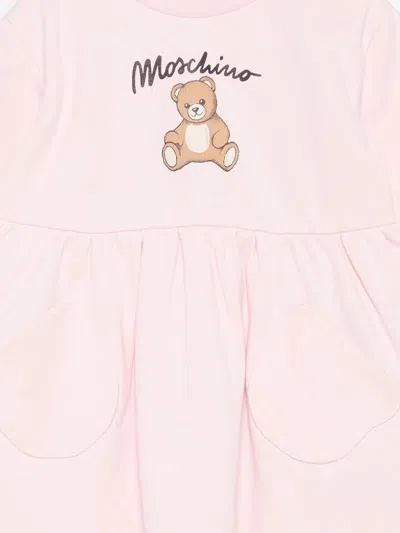Moschino Baby Girls Teddy Bear Sweater Dress In Pink