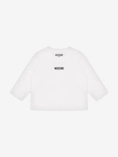 Moschino Baby Boys Bear Dungaree Set In White