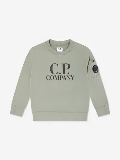 C.p. Company Boys Logo Sweatshirt In Green