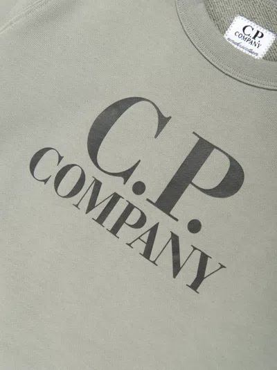 C.p. Company Boys Logo Sweatshirt In Green