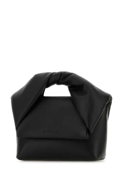 Jw Anderson Women Black Nappa Leather Midi Twister Handbag In Black