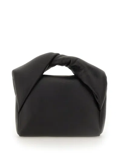 Jw Anderson Women Black Nappa Leather Midi Twister Handbag In Black