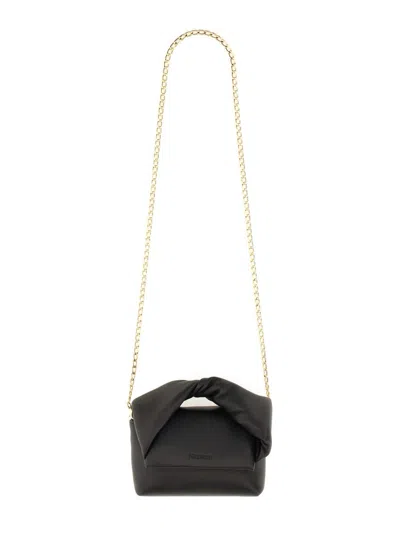 Jw Anderson Women Black Nappa Leather Midi Twister Handbag In Black