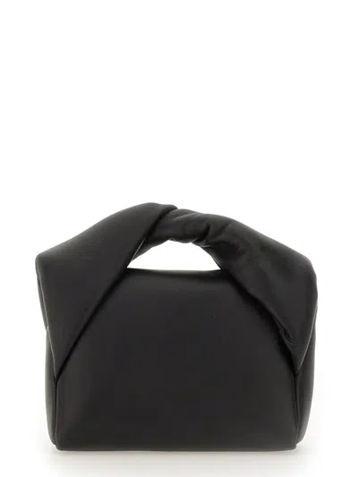 Jw Anderson Women Black Nappa Leather Midi Twister Handbag In Black