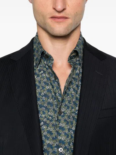 Paul Smith Floral Print Long Sleeve Button-down Shirt In Multi