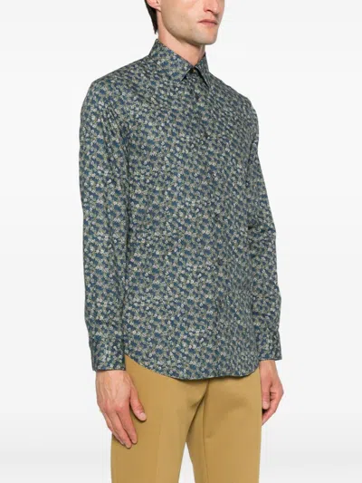 Paul Smith Floral Print Long Sleeve Button-down Shirt In Multi