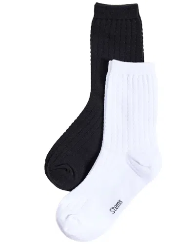 Stems Assorted 2-pack Waffle Crew Socks In White