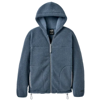 Ugg Mens  Braid Full-zip Hoodie In Blue