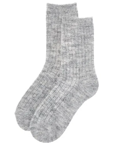 High Heel Jungle Flecked Flush Knit Wool-blend Socks In Gray