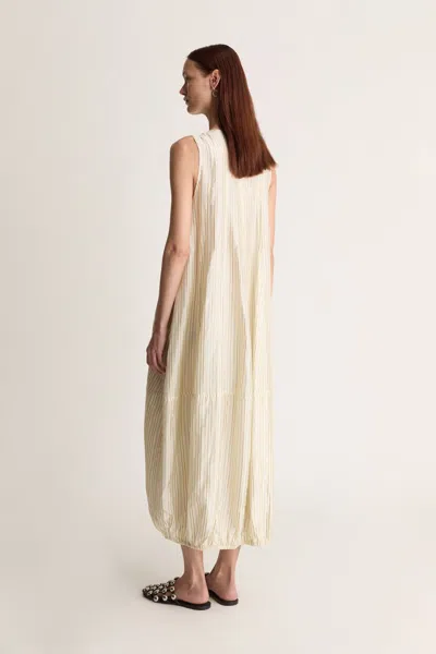 Lee Mathews Striped Button Dress In Neutral