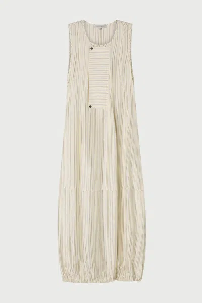 Lee Mathews Striped Button Dress In Neutral
