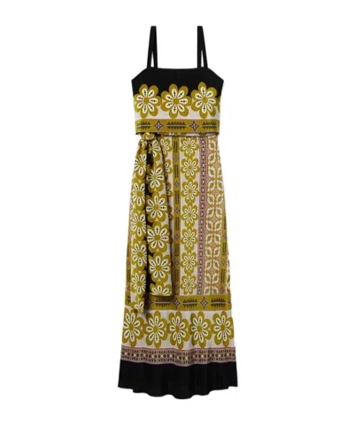 La Doublej Slip-around Floral-print Maxi Dress In Green