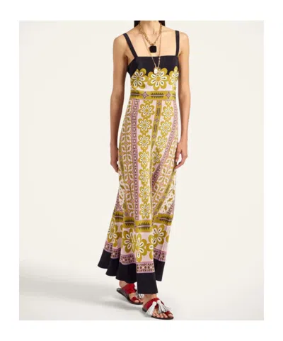 La Doublej Slip-around Floral-print Maxi Dress In Green