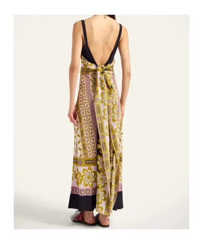 La Doublej Slip-around Floral-print Maxi Dress In Green