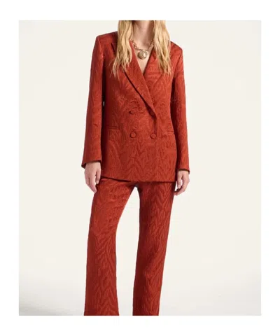 La Doublej Textured Double-breasted Jacket In Red