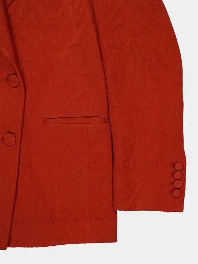 La Doublej Textured Double-breasted Jacket In Red