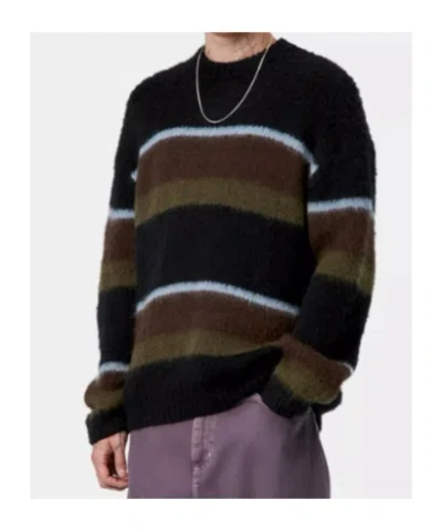 Carhartt Mens Sundling Palisander Merton Striped Knitted Jumper In Black