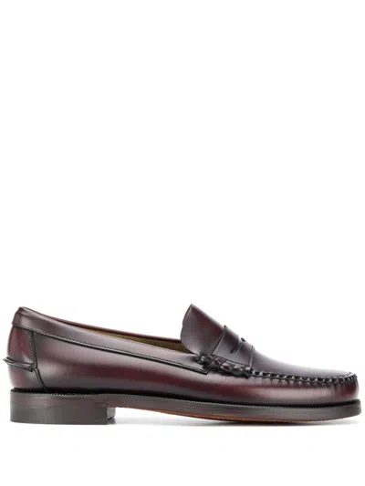 Sebago Leather Sole Loafer Penny Strap In Brown
