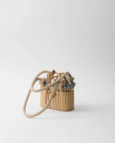 Prada Basket Drawstring Shoulder Bag In Brown