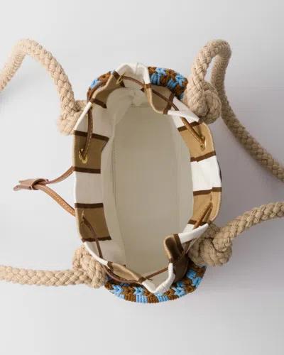 Prada Basket Drawstring Shoulder Bag In Brown