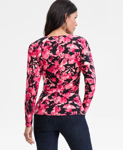 Inc International Concepts Women's Surplice Long-sleeve Blouse, Exclusively At Macy's In Multi
