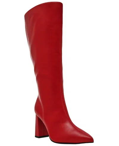 Wild Pair Women's Islah Block Heel Knee High Boots, Created For Macy's In Red