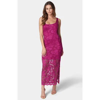 Bebe Women's Marseille Lace Square Neck Tank Dress In Pink