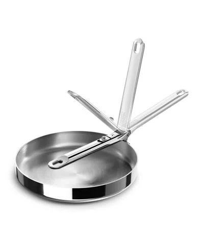 Joseph Joseph Space Steel 9.5 Stainless Steel Frying Pan With Folding Handle In Metallic