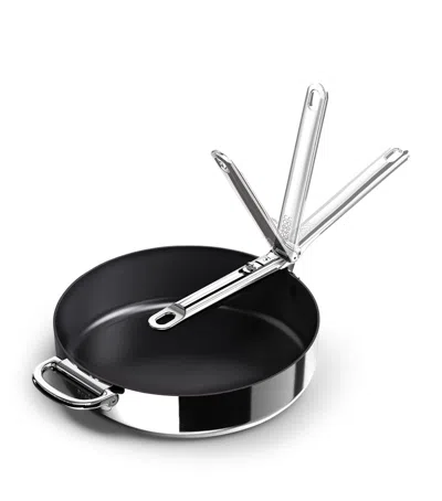 Joseph Joseph Space Steel 11 Ceramic Nonstick Frying Pan With Folding Handle In Metallic