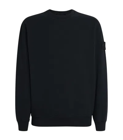Stone Island Men's Diagonal Fleece Sweatshirt In Black