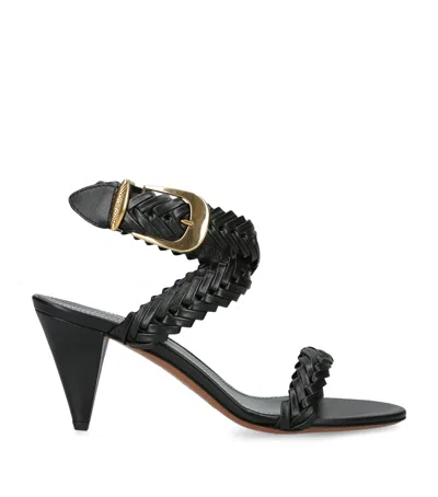 Zimmermann Helix 75 Braided Leather Sandals In Black