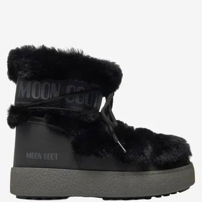 Moon Boot Women's Icon Low Faux Fur Ankle Boots Black In Black