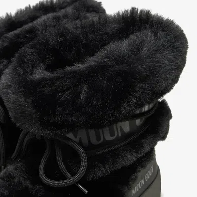 Moon Boot Women's Icon Low Faux Fur Ankle Boots Black In Black