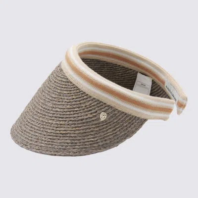 Helen Kaminski Open Top Woven Hat With Contrast Trim In Gray