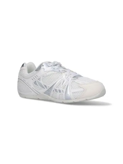 Marc Jacobs Low Top Sneakers With Mesh Upper And Metallic Accents In White