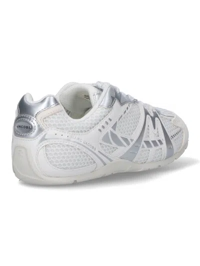 Marc Jacobs Low Top Sneakers With Mesh Upper And Metallic Accents In White