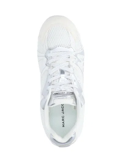 Marc Jacobs Low Top Sneakers With Mesh Upper And Metallic Accents In White