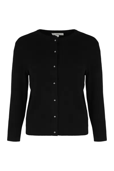 Vince Women's Eyelash Fuzzy Knit Cardigan In Black