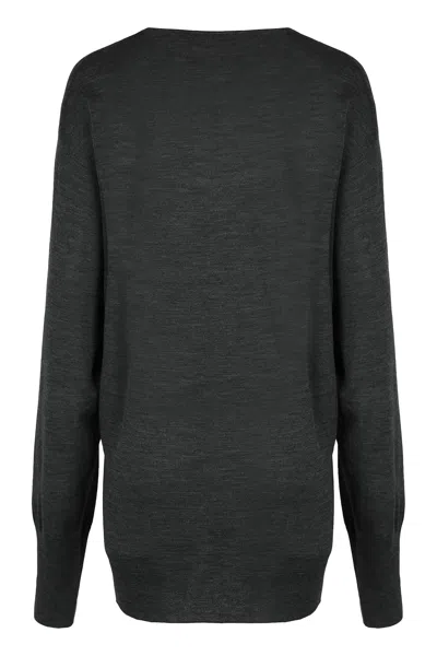 Alberta Ferretti Alberta Ferreti Sweater In Merino Wool With Floral Embroidery In Multi