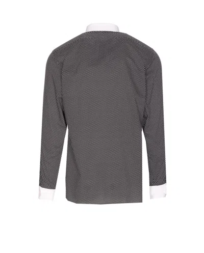 Tom Ford Cotton Shirt With Diamond Print And Contrast White Collar In Multi
